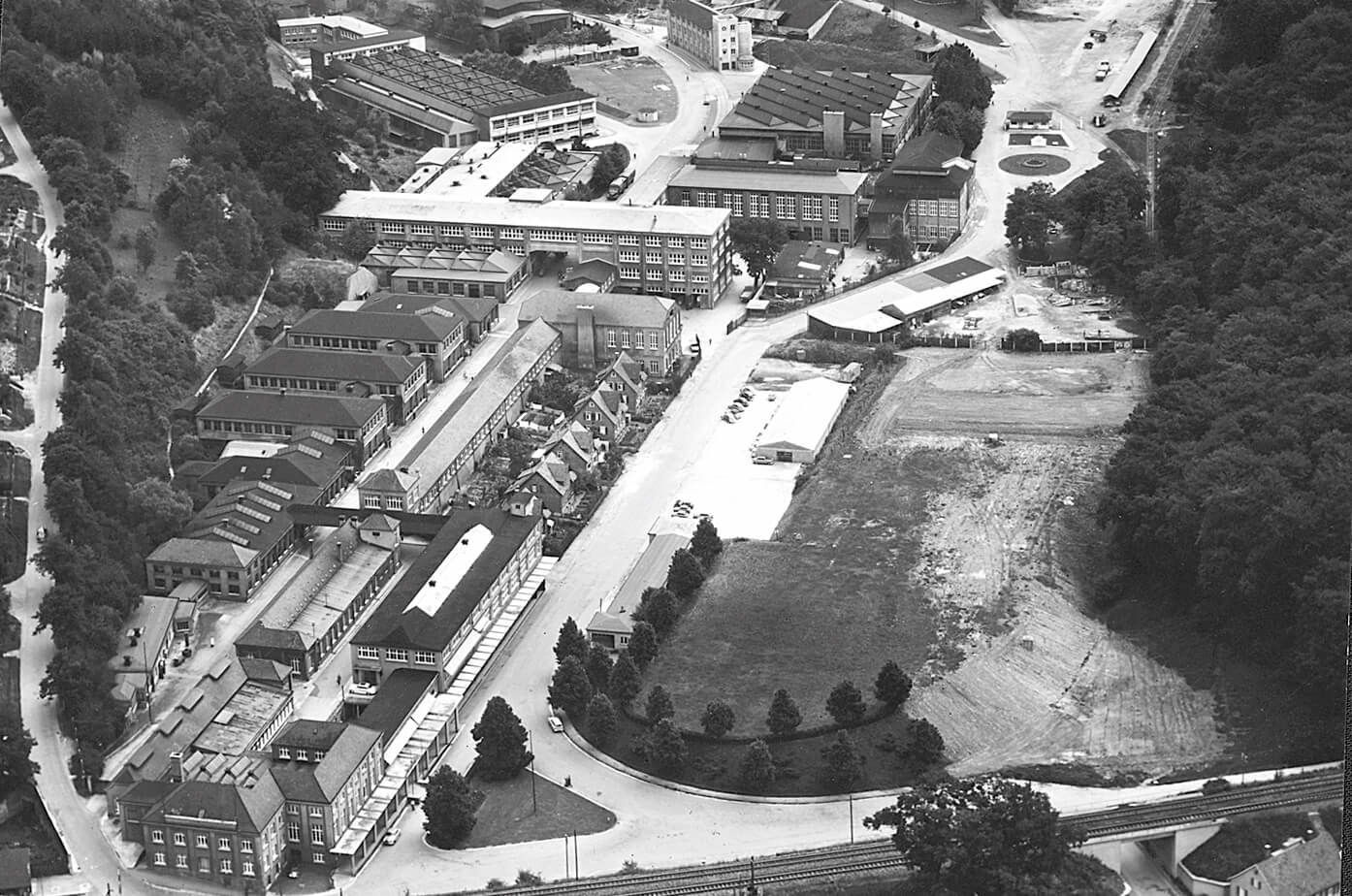 1950er Jahre: Luftbild der Kessler Firmen